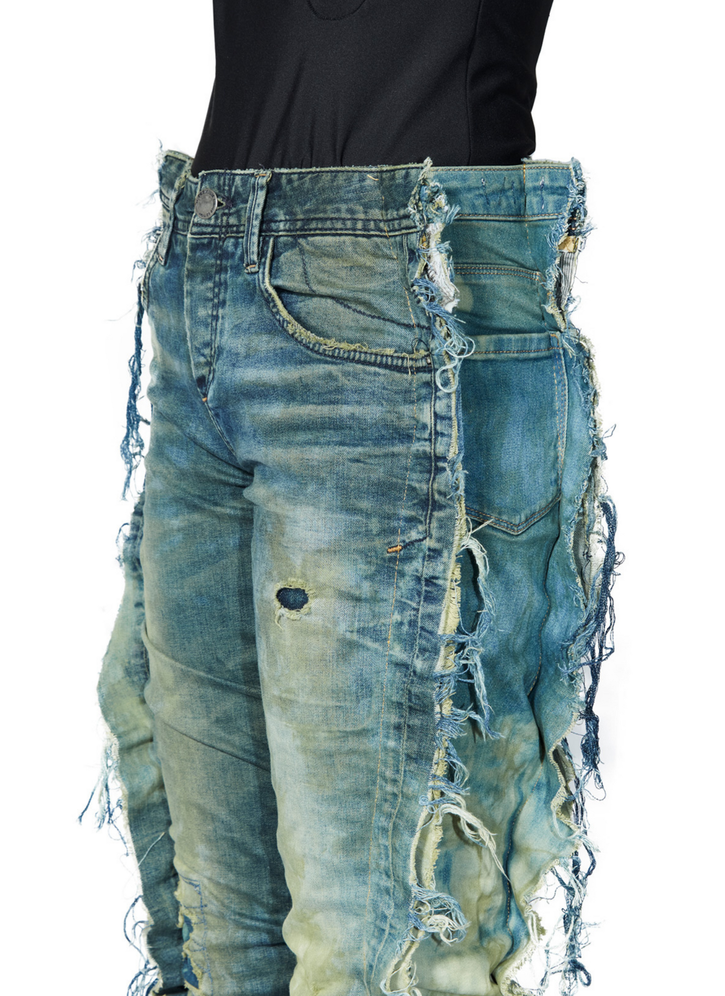 Pantalon en jean yama - taille basse (vert délavé)