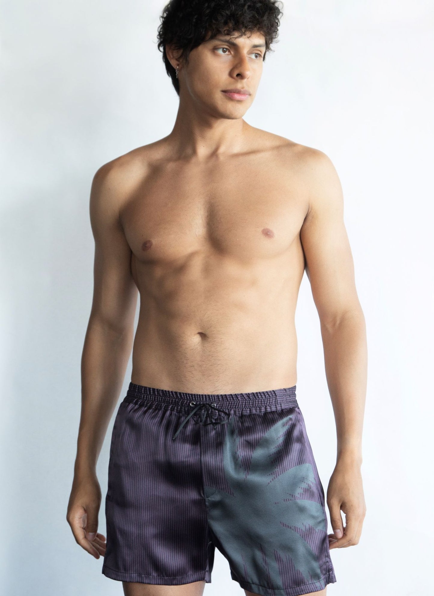 Silk boxer shorts with California print