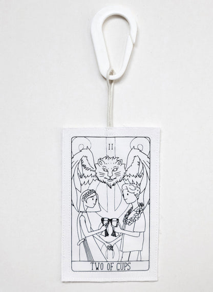 THE TWO OF CUPS tag holder and key ring
