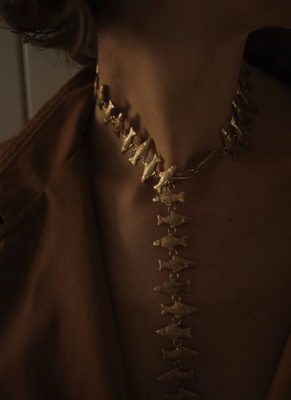 Bronze fish necklace